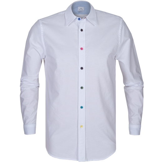 Tailored Fit Oxford Cotton Shirt With Multi-coloured Buttons-new online-Fifth Avenue Menswear