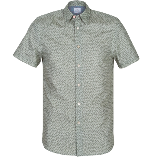 Tailored Fit Small Flowers Print Short Sleeve Shirt-on sale-Fifth Avenue Menswear