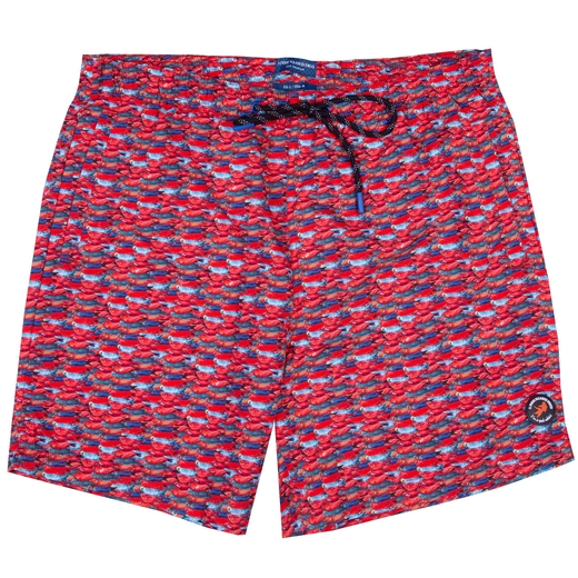 Red Fish Print Swim Shorts-new online-Fifth Avenue Menswear