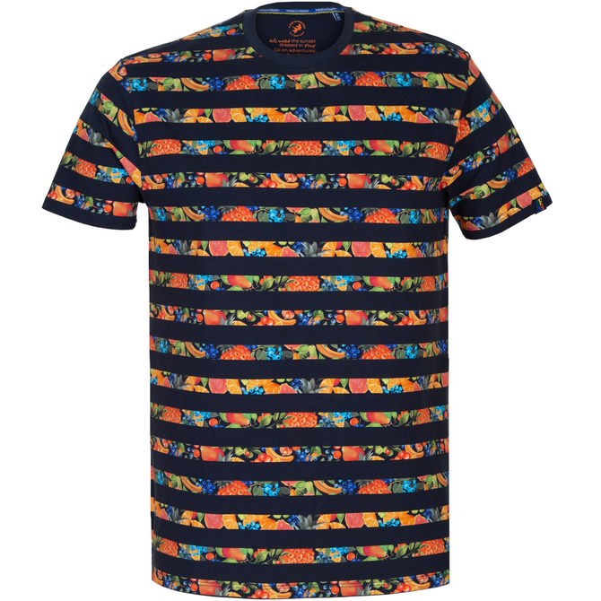 Slim Fit Stripe & Fruit Print T-Shirt