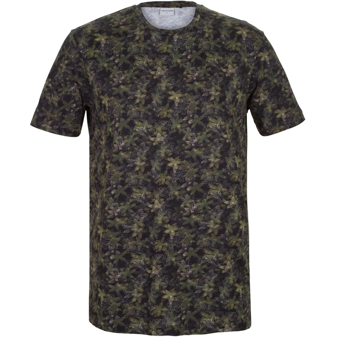 Slim Fit Abstract Floral Print T-Shirt