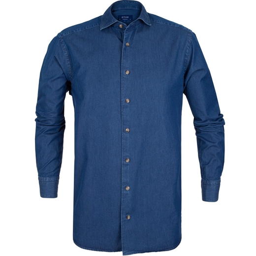 Contemporary Fit Washed Denim Shirt-new online-Fifth Avenue Menswear