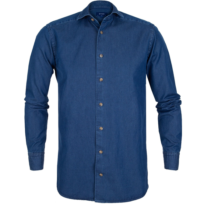 Slim Fit Washed Denim Shirt