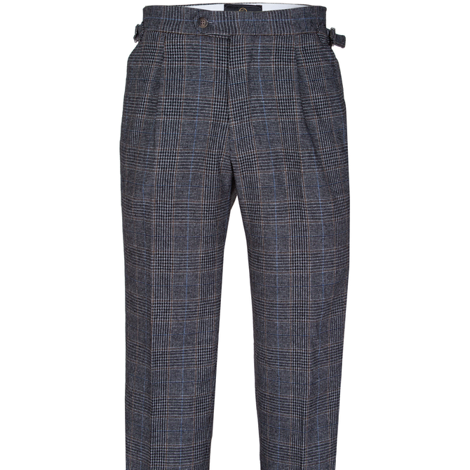 Clive Wool Blend Check Dress Trousers