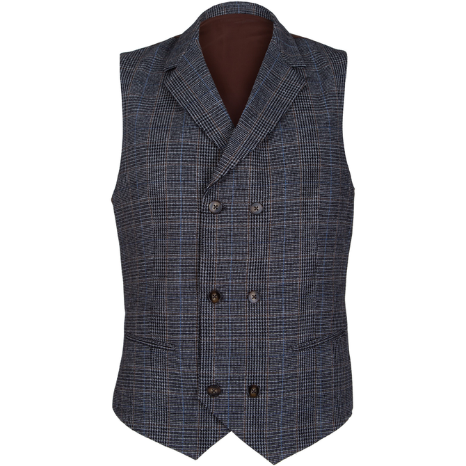 Jacob Wool Blend Check Waistcoat