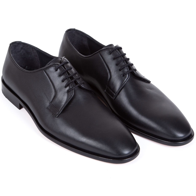 Edward Black Leather Derby Dress Shoe