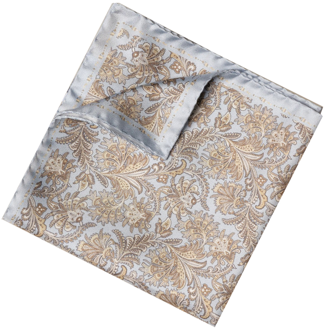 Paisley Print Silk Pocket Square