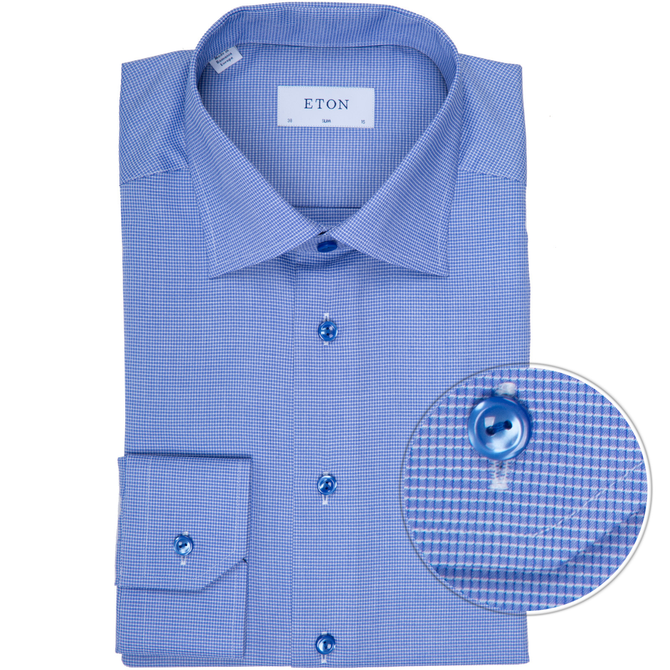 Slim Fit Micro Check Dress Shirt