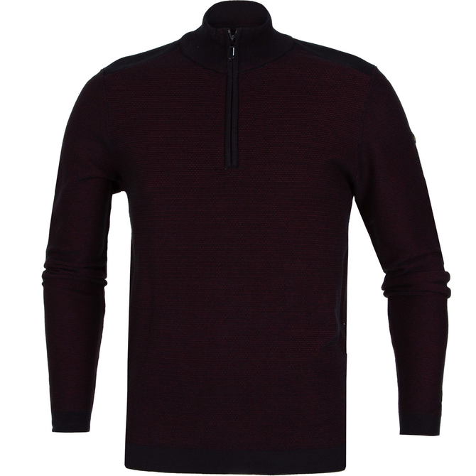 Two Colour 1/2 Zip Turtle Neck Pullover