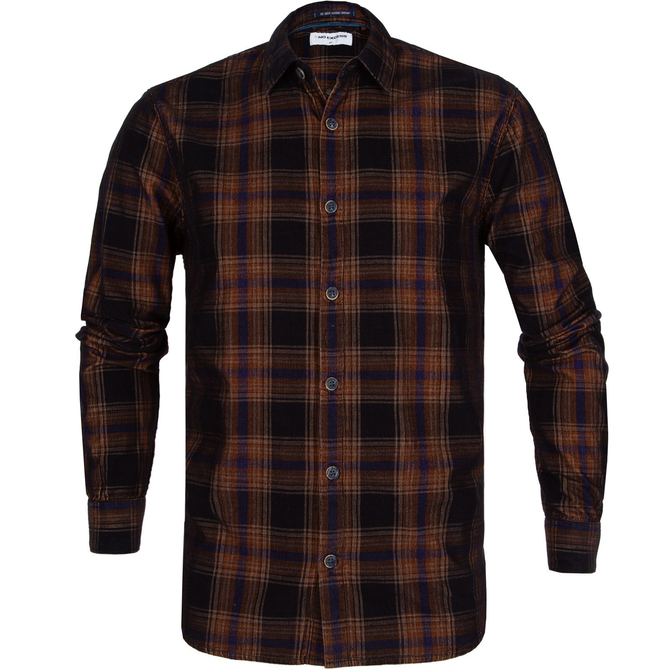 Check Fine Cord Casual Shirt