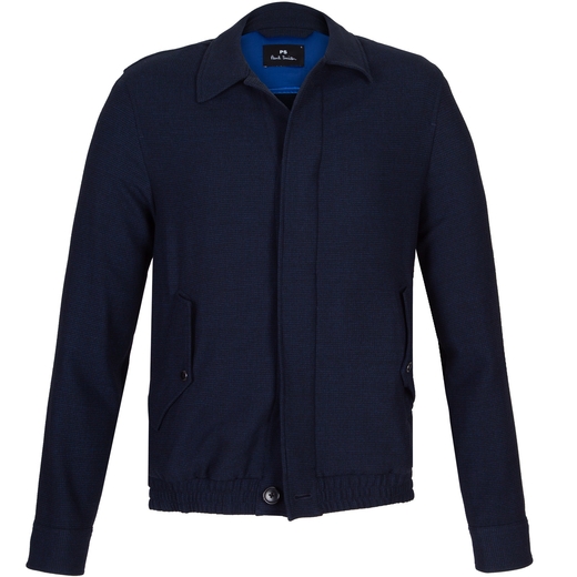 Micro Check Wool Blend Knit Harrington Jacket-on sale-Fifth Avenue Menswear