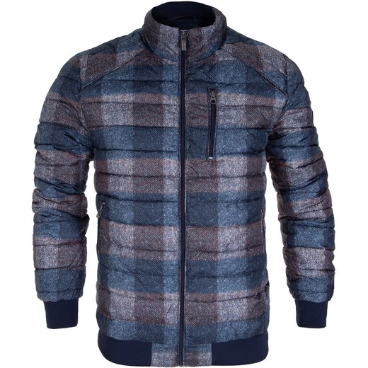 Check Print Padded Casual Jacket-on sale-Fifth Avenue Menswear