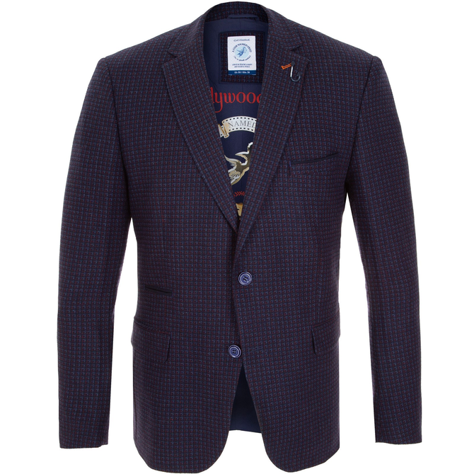 Small Check Wool Blend Blazer