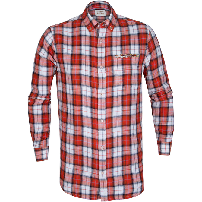 Regular Fit Double Layer Flannel Check Shirt