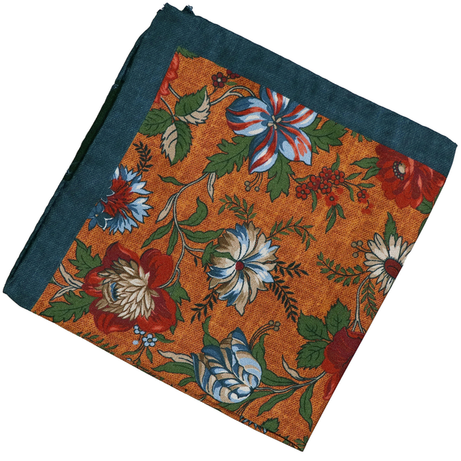 Floral Pattern Silk Pocket Square