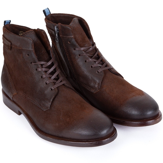 Brown Pampero Zip & Lace Italian Leather Boots-new online-Fifth Avenue Menswear