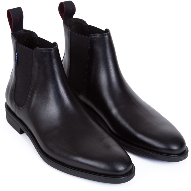 Cedric Black Leather Chelsea Boots