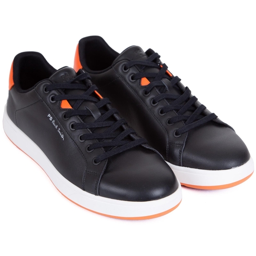 Albany Black & Orange Leather Sneakers-new online-Fifth Avenue Menswear