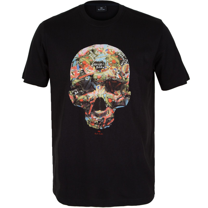 Organic Cotton Stickers Skull Print T-Shirt