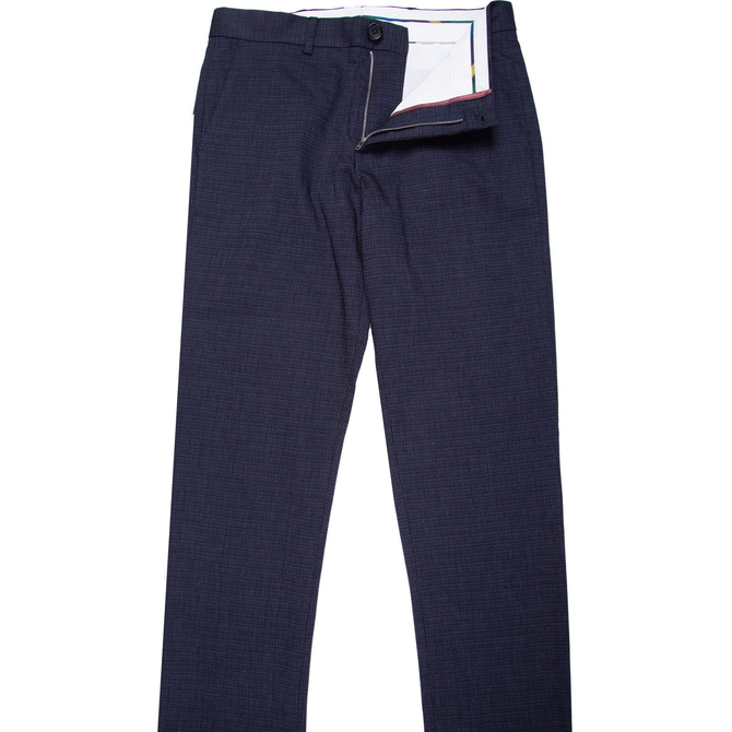 Mid Fit Stretch Cotton Check Trouser