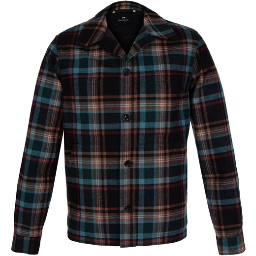 Teal & Brown Check Wool Blend Water-Resistant Jacket-new online-Fifth Avenue Menswear