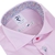 Pink 2-Ply Cotton Twill Dress Shirt With Floral Print Trim