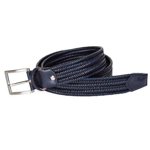 Stretch Woven Leather Belt-essentials-Fifth Avenue Menswear