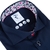 Navy 2-Ply Cotton Twill Dress Shirt With Abstract Print Trim