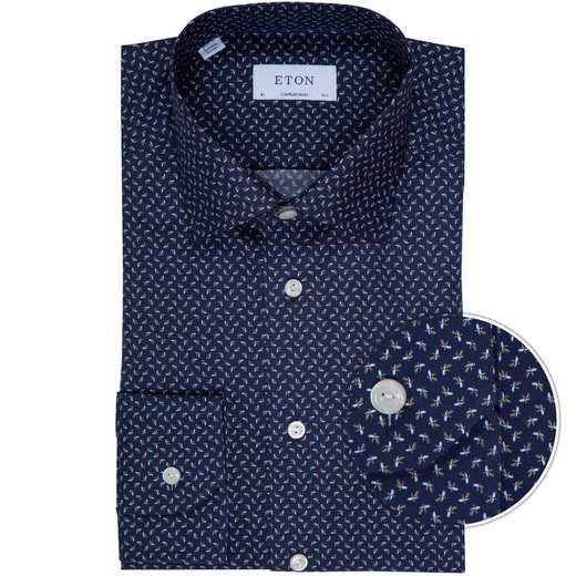 Contemporary Fit Banana Print Dress Shirt-new online-Fifth Avenue Menswear