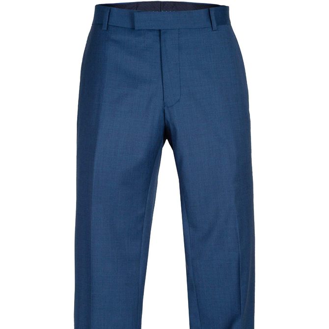 Caper Blue Wool Dress Trouser