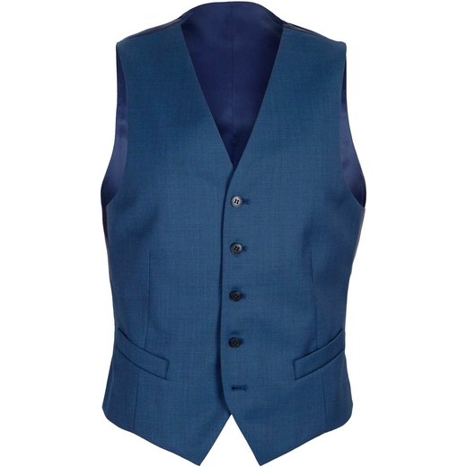 Mighty Blue Wool Dress Waistcoat-wedding-Fifth Avenue Menswear