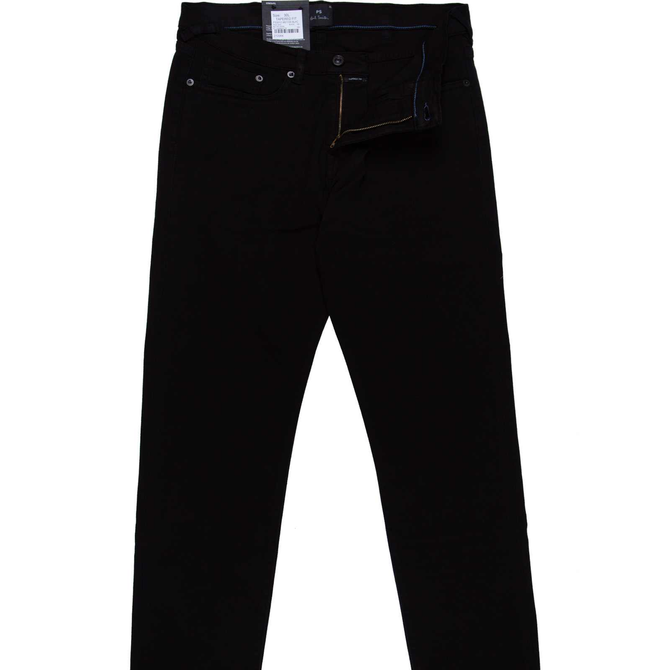 Taper Fit Black Garment Dyed Stretch Organic Cotton Jeans