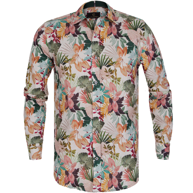 Blake Linen Tropical Garden Print Shirt