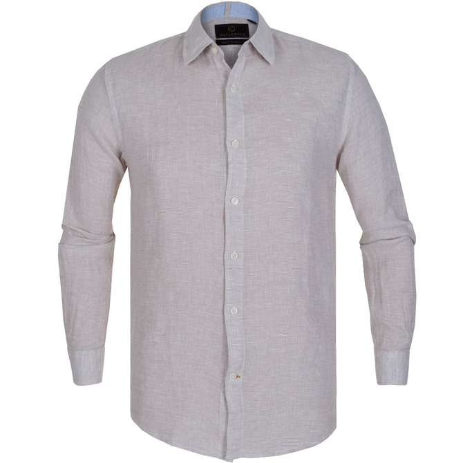 Blake Linen Micro Check Casual Shirt