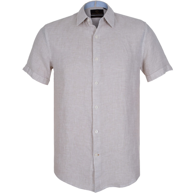 Brody Linen Micro Check Short Sleeve Shirt