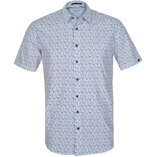 Maze Print Stretch Cotton Short Sleeve Shirt-new online-Fifth Avenue Menswear