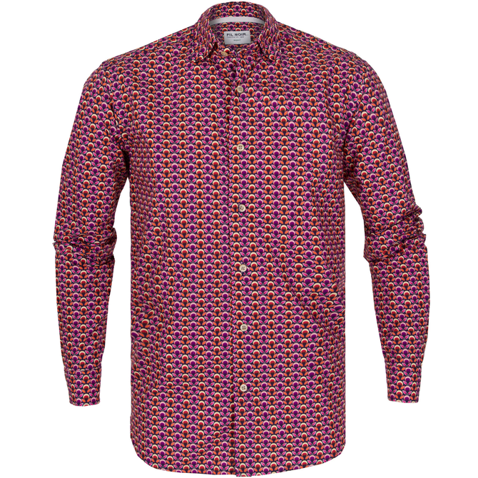 Roma Geometric Floral Print Casual Cotton Shirt