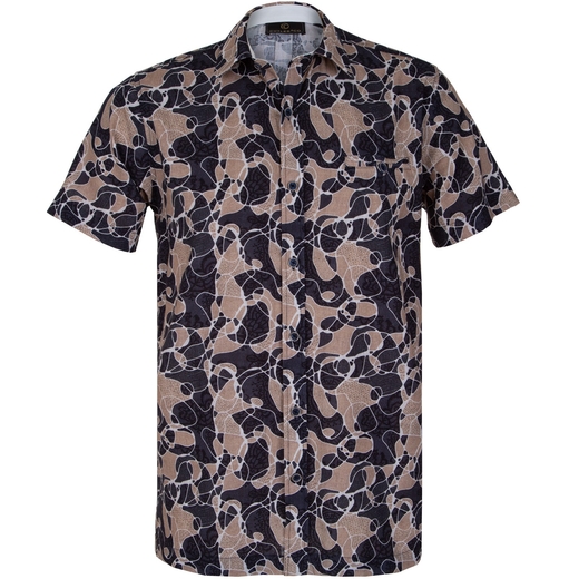 Ian Abstract Lines Print Short Sleeve Shirt-new online-Fifth Avenue Menswear