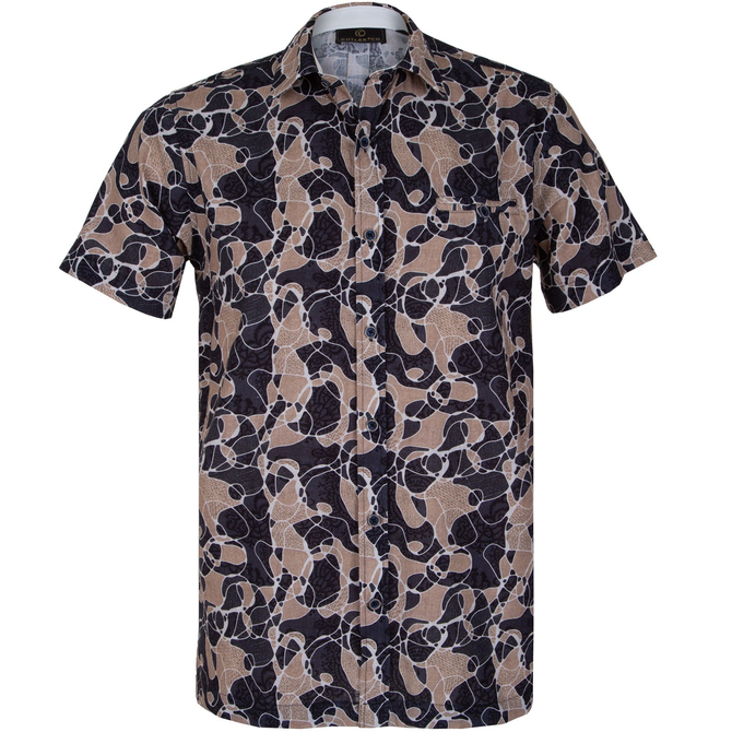 Ian Abstract Lines Print Short Sleeve Shirt