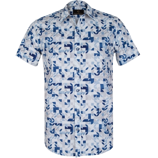 Brody Geometric Print Short Sleeve Shirt-new online-Fifth Avenue Menswear