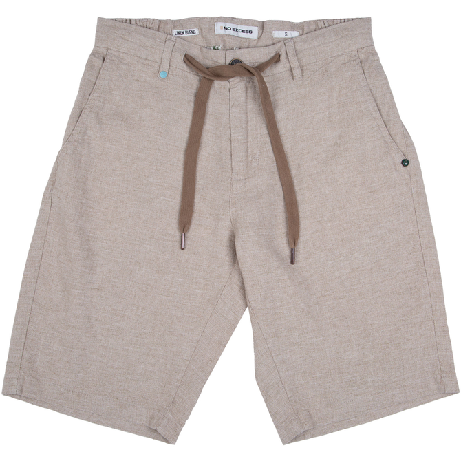 Micro Pattern Linen/Cotton Drawstring Shorts