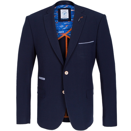 Navy Stretch Bubble Knit Blazer-new online-Fifth Avenue Menswear