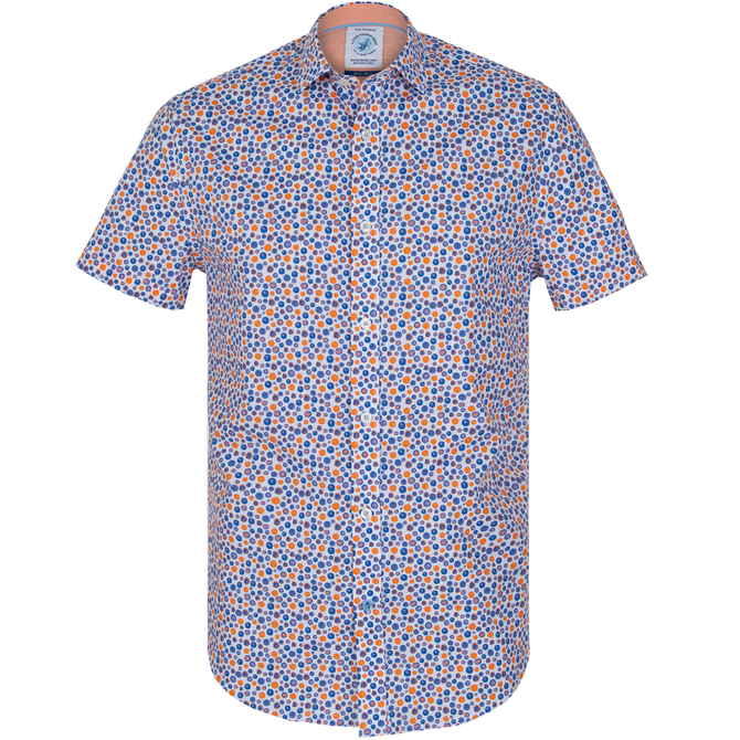 Dots Print Stretch Cotton Casual Shirt