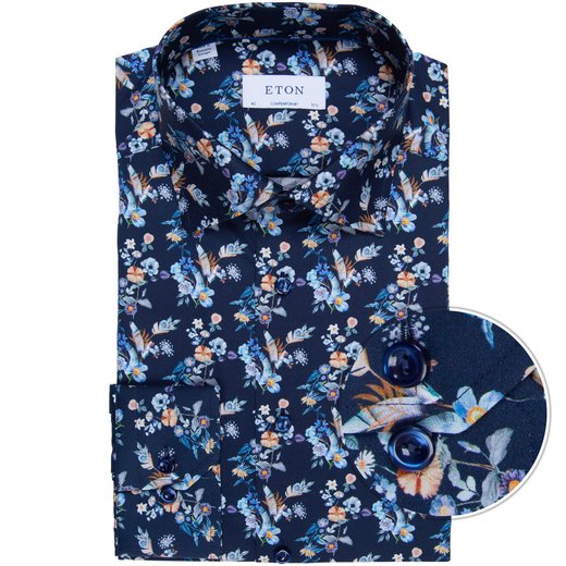 Contemporary Fit Floral Print Dress Shirt-new online-Fifth Avenue Menswear