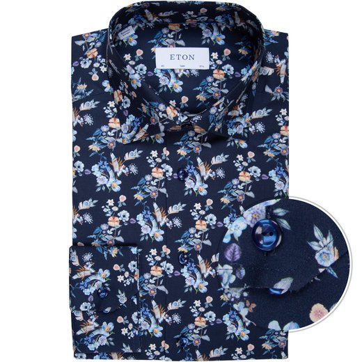 Slim Fit Floral Print Dress Shirt-new online-Fifth Avenue Menswear