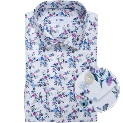 Slim Fit Floral Print Dress Shirt-new online-Fifth Avenue Menswear