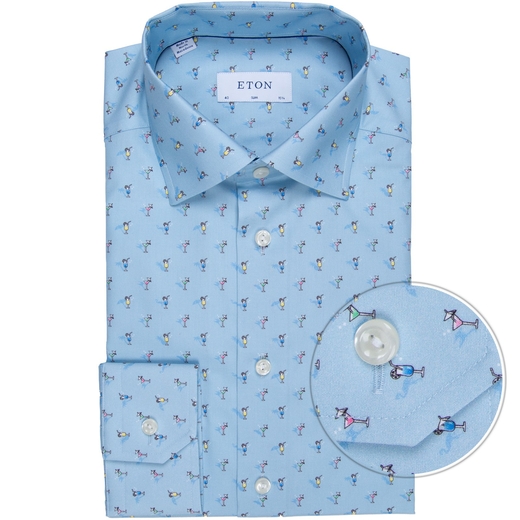 Slim Fit Cocktail Print Dress Shirt-new online-Fifth Avenue Menswear