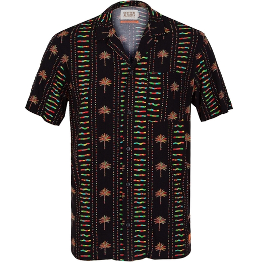 Palm Print Viscose Casual Shirt-on sale-Fifth Avenue Menswear