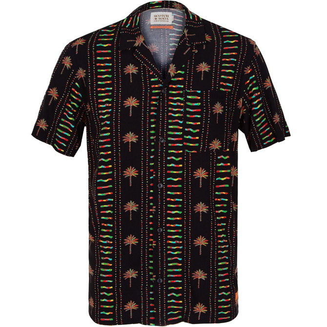 Palm Print Viscose Casual Shirt