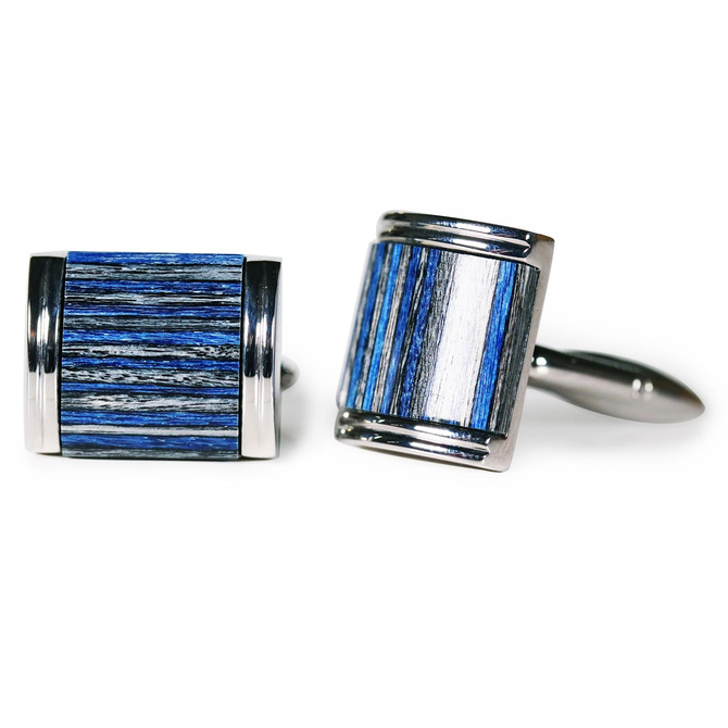 Cross-grain Wood Inlay Cufflinks